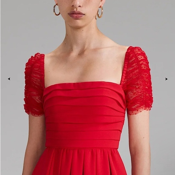 NWT Self Portrait Red Midi Lace Wedding Birthday Christmas Minis Holiday Dress - Picture 3 of 15